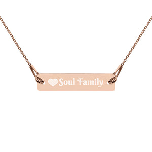 Engraved Silver Bar Chain Necklace - Soul Family  - Free Shipping