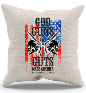 Gods Guns And Guts Pillow Case