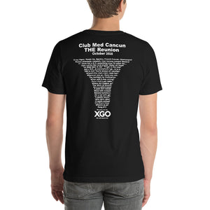 CLUB MED CANCUN THE REUNION Short-Sleeve Unisex T-Shirt - With White Print-Various Colors -Softer /Jersey feel to it. (Lightweight T-shirt)