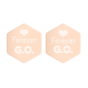 Sterling Silver Hexagon Stud Earrings - Forever G.O. With Heart