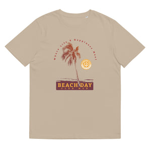 Unisex organic cotton t-shirt -Forever GO Beach Day with Palm Tree