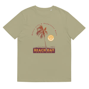 Unisex organic cotton t-shirt -Forever GO Beach Day with Palm Tree