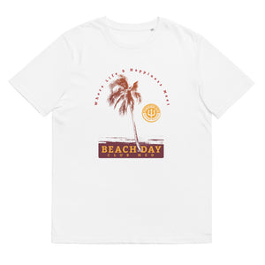 Unisex organic cotton t-shirt -Forever GO Beach Day with Palm Tree