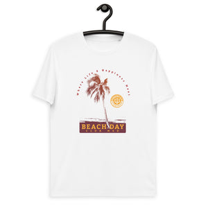 Unisex organic cotton t-shirt -Forever GO Beach Day with Palm Tree