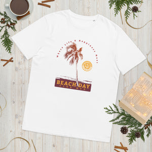 Unisex organic cotton t-shirt -Forever GO Beach Day with Palm Tree