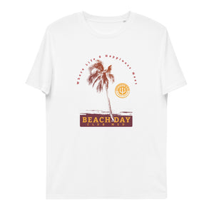 Unisex organic cotton t-shirt -Forever GO Beach Day with Palm Tree