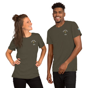 Short-Sleeve Unisex T-Shirt - Club Med G.O. New Forever GO Patch printed on Left Sleeve ( Dark Color Shirts)