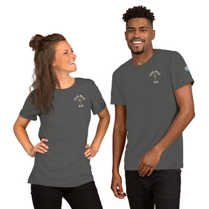 Short-Sleeve Unisex T-Shirt - Club Med G.O. New Forever GO Patch printed on Left Sleeve ( Dark Color Shirts)