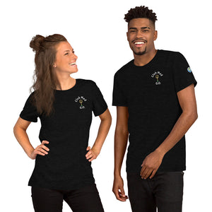 Short-Sleeve Unisex T-Shirt - Club Med G.O. New Forever GO Patch printed on Left Sleeve ( Dark Color Shirts)