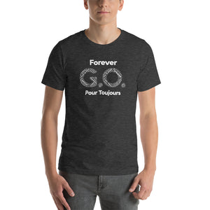 Unisex T-shirt - Front and back print- Reunion 2022 Forever GO - White with  Gold Trident ( A portion of the sale will go towards the Forever GO Charity)