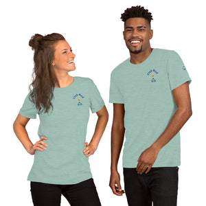 Short-Sleeve Unisex T-Shirt  Club Med G.O. New Forever GO Patch printed on Left Sleeve ( Light & Pastel Color Shirts)