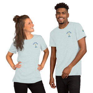 Short-Sleeve Unisex T-Shirt  Club Med G.O. New Forever GO Patch printed on Left Sleeve ( Light & Pastel Color Shirts)