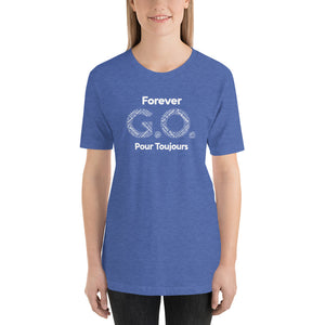 Unisex T-shirt - Front and back print- Reunion 2022 Forever GO - White with  Gold Trident ( A portion of the sale will go towards the Forever GO Charity)