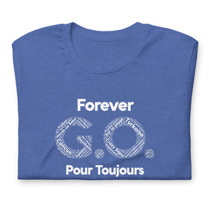 Unisex T-shirt - Front and back print- Reunion 2022 Forever GO - White with  Gold Trident ( A portion of the sale will go towards the Forever GO Charity)