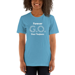 Unisex T-shirt - Front and back print- Reunion 2022 Forever GO - White with  Gold Trident ( A portion of the sale will go towards the Forever GO Charity)