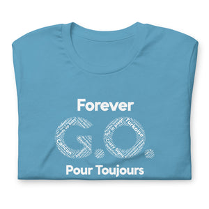 Unisex T-shirt - Front and back print- Reunion 2022 Forever GO - White with  Gold Trident ( A portion of the sale will go towards the Forever GO Charity)