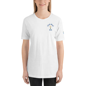 Short-Sleeve Unisex T-Shirt  Club Med G.O. New Forever GO Patch printed on Left Sleeve ( Light & Pastel Color Shirts)