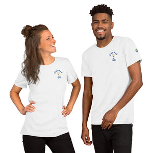 Short-Sleeve Unisex T-Shirt  Club Med G.O. New Forever GO Patch printed on Left Sleeve ( Light & Pastel Color Shirts)