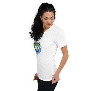 Unisex Short Sleeve V-Neck T-Shirt - Forever GO Print Logo Patch ( New)