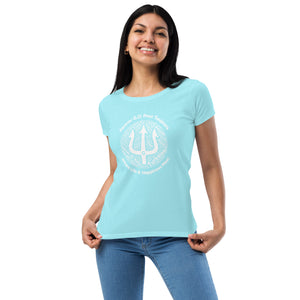 Women’s fitted t-shirt -White Print-Forever GO Where Life and Happiness Meet